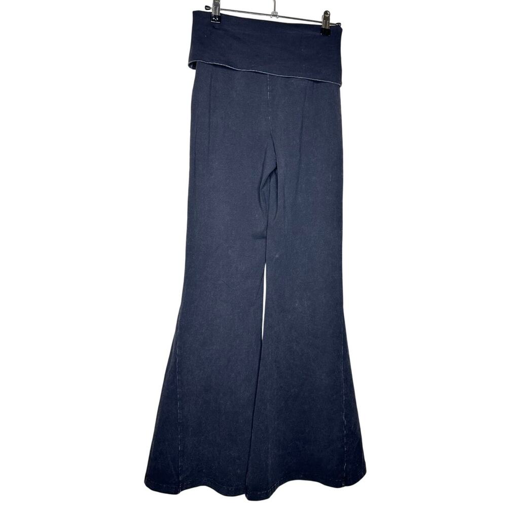 Aerie Offline OG Foldover Super Flare Hi-Rise Pants Washed Black Sz Medium NWOT - Picture 6 of 8